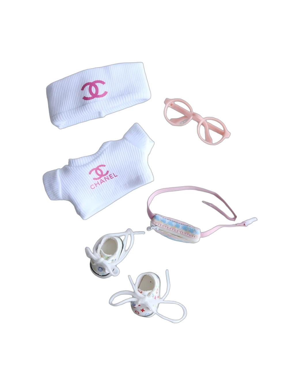 Labubu Pink Chanel & LV Colorful Set